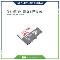 White and gray SanDisk Ultra microSDXC 128gb