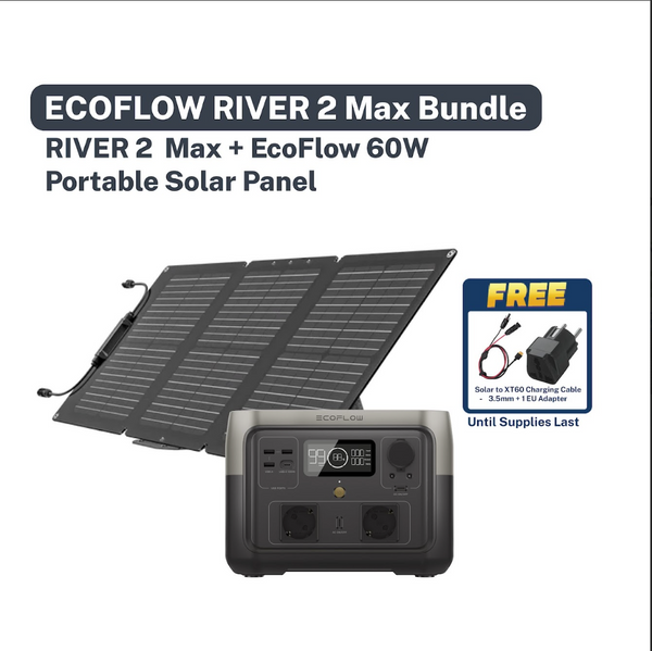 EcoFlow River 2 Max Portable Power Station + 60W Solar Panel Bundle