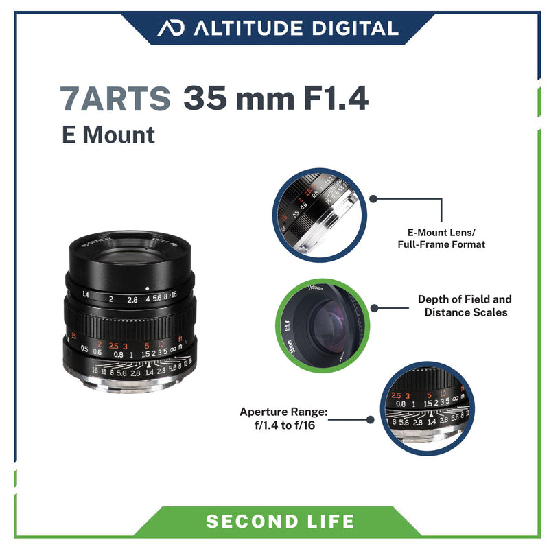 7Artisans 35mm f1.4 Sony E-Mount Lens (Second Life)