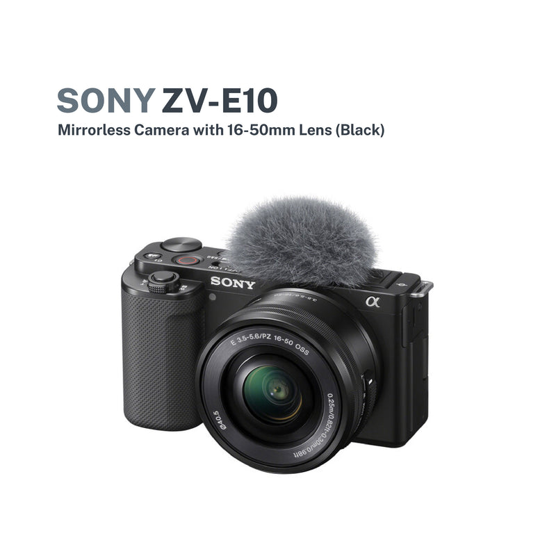 Sony ZV-E10 Mirrorless Camera with 16-50mm Lens (Black)