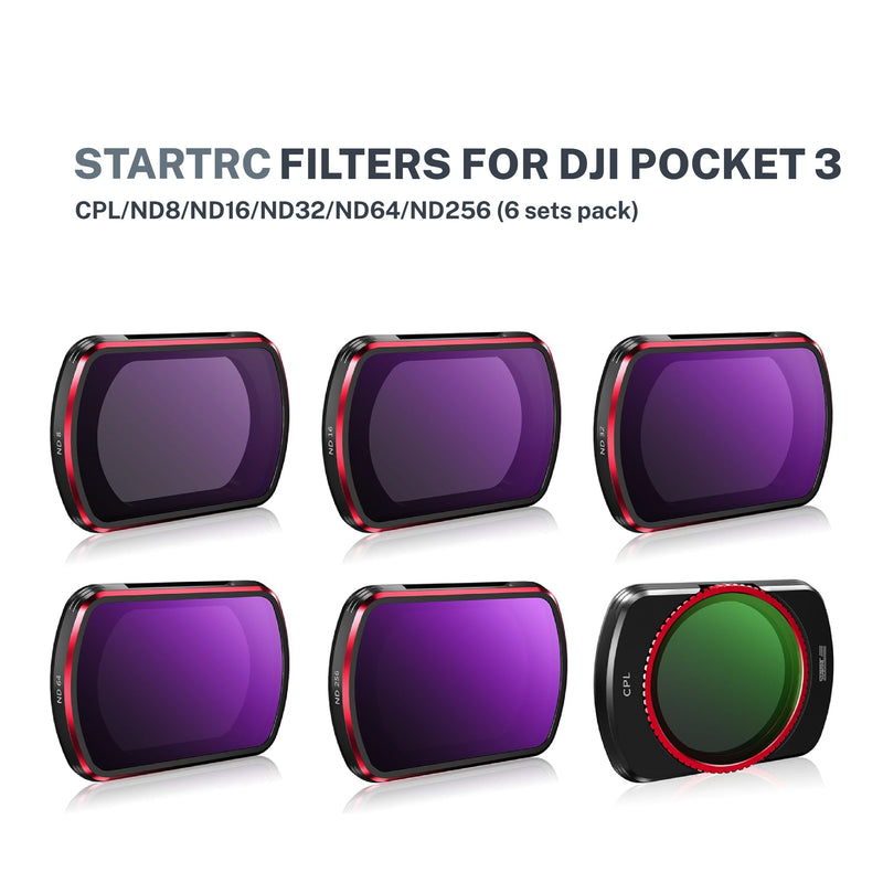 STARTRC Filters for DJI Pocket 3 CPL/ND8/ND16/ND32/ND64/ND256 (6 sets pack)