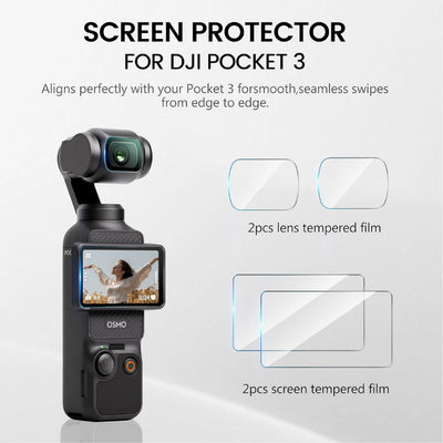 STARTRC Tempered Glass Screen Protector (2 Sets Pack) for DJI Pocket 3