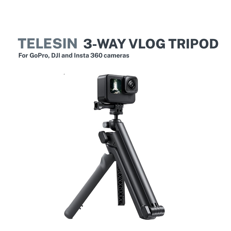Telesin 3-Way Vlog Tripod for GoPro, DJI and Insta360 Cameras