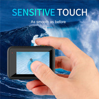 showing the sensitive and smooth touch of the Telesin Tempered Glass Film for DJI GoPro Hero 11