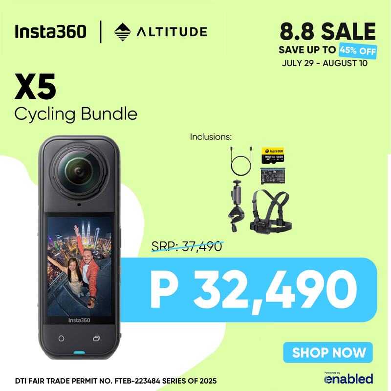 Insta360 X5 360º Waterproof Action Camera with 8K Resolution and Superior Low Light Quality