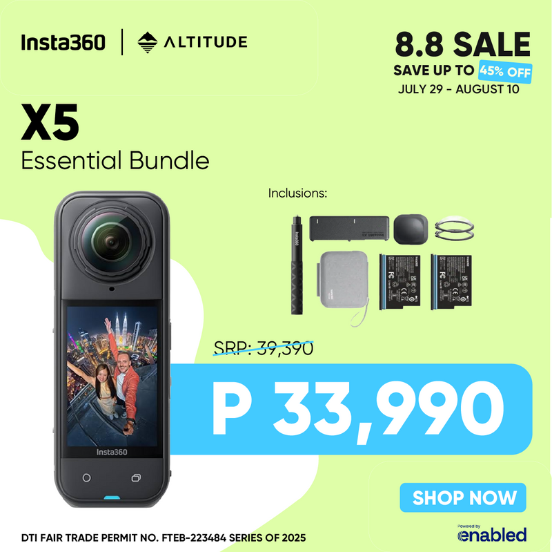 Insta360 X5 360º Waterproof Action Camera with 8K Resolution and Superior Low Light Quality