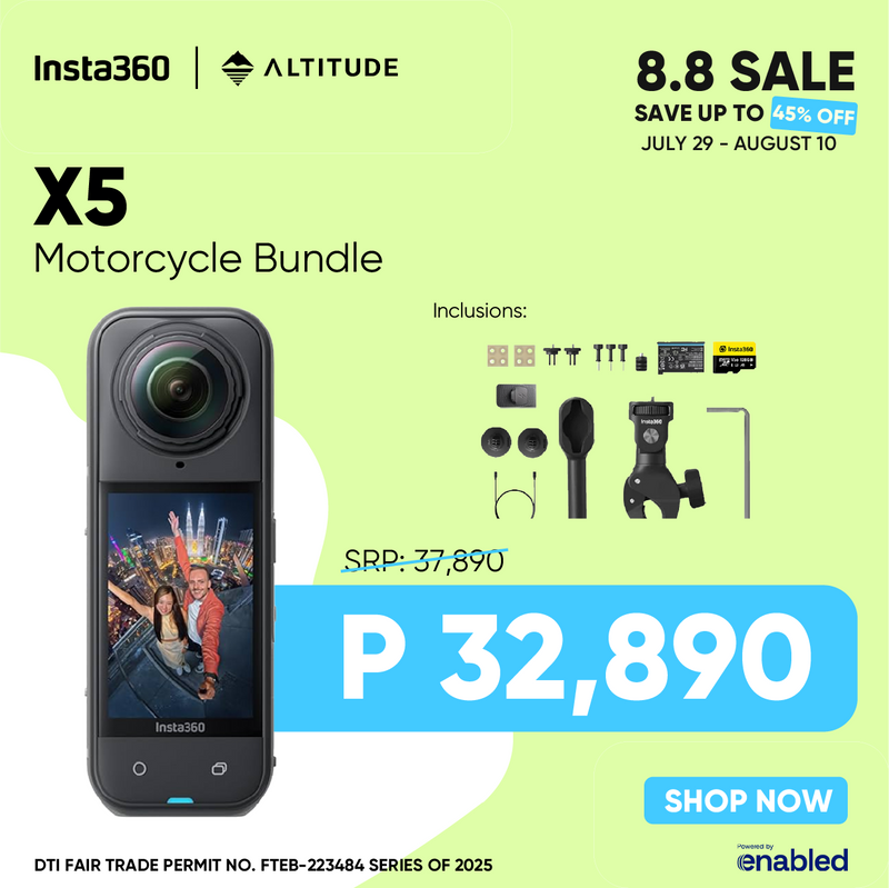 Insta360 X5 360º Waterproof Action Camera with 8K Resolution and Superior Low Light Quality