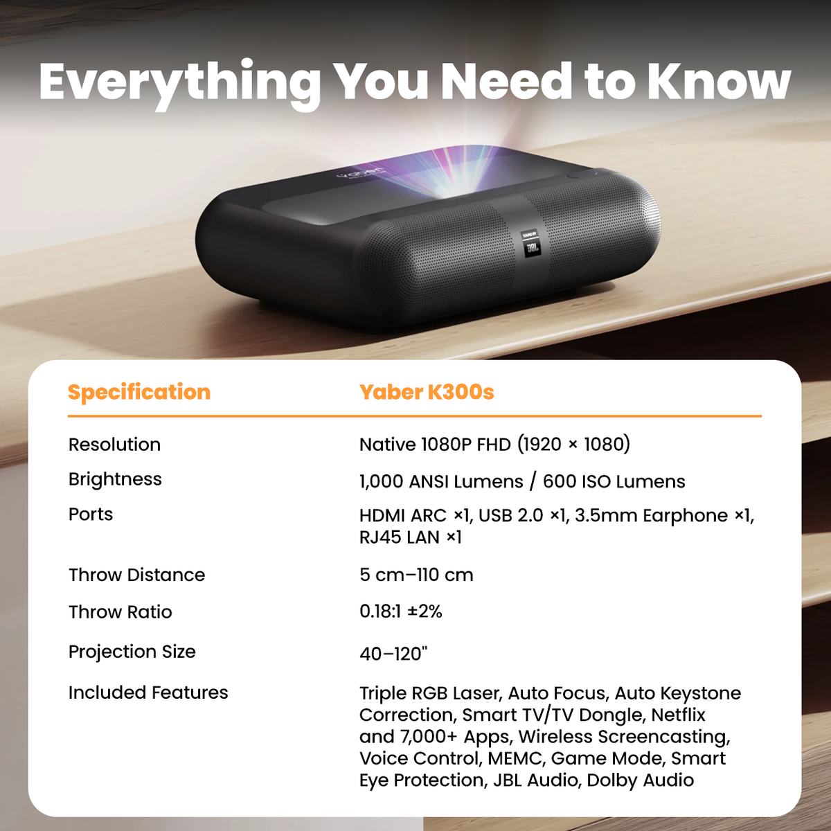 Yaber K300s Laser Projector