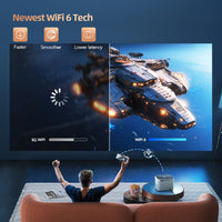 Seamlessly connect to the Yaber U11 Projector through WiFi6 and Bluetooth technology
