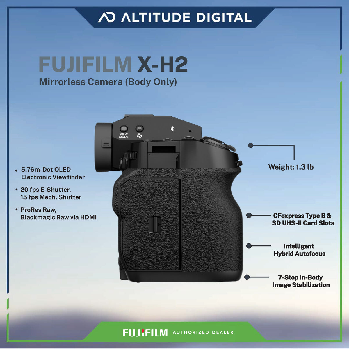 Fujifilm X-H2 Mirrorless Camera Altitude