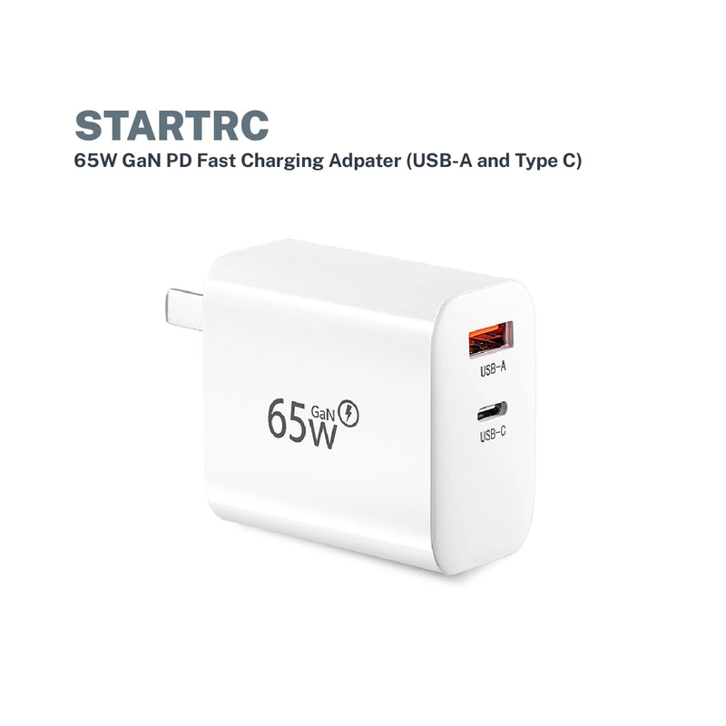 STARTRC 65W GaN PD Fast Charging Adpater (USB-A and Type C)