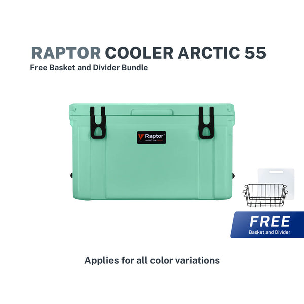 Raptor Cooler Arctic 55 + Free Basket and Divider Bundle