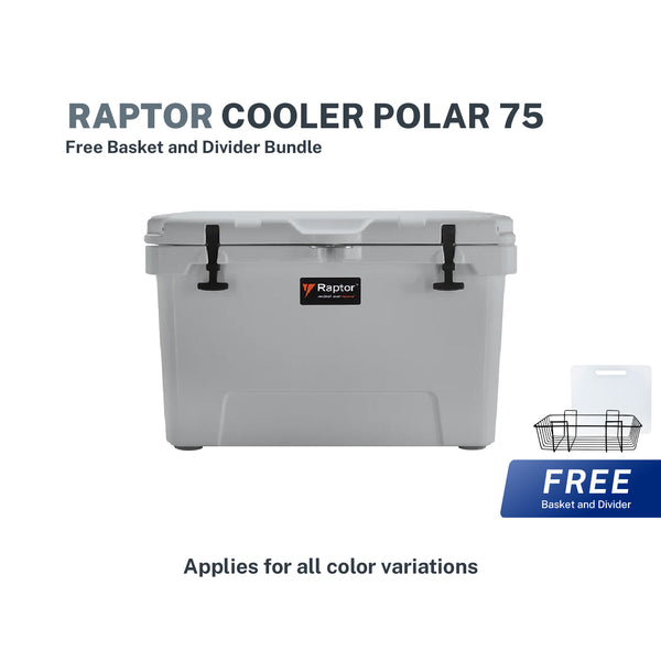 Raptor Cooler Polar 75 + Free Basket and Divider Bundle