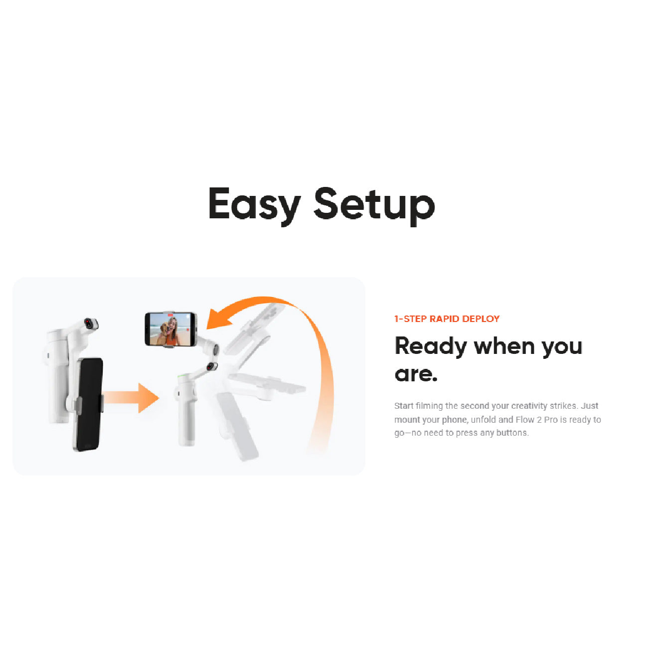 Easy setup with the Insta360 Flow 2 Pro Gimbal Stabilizer