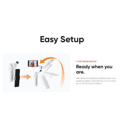 Easy setup with the Insta360 Flow 2 Pro Gimbal Stabilizer