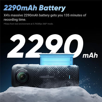 Insta360 X4 8k 360 Action Camera 2290mAh Battery Life