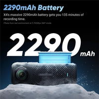 Insta360 X4 8k 360 Action Camera 2290mAh Battery Life