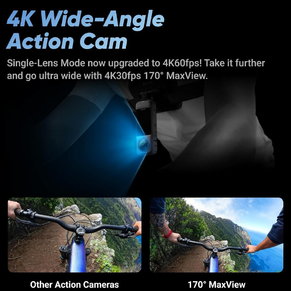 Insta360 X4 8k 360 Action Camera ultra wide-angle shots