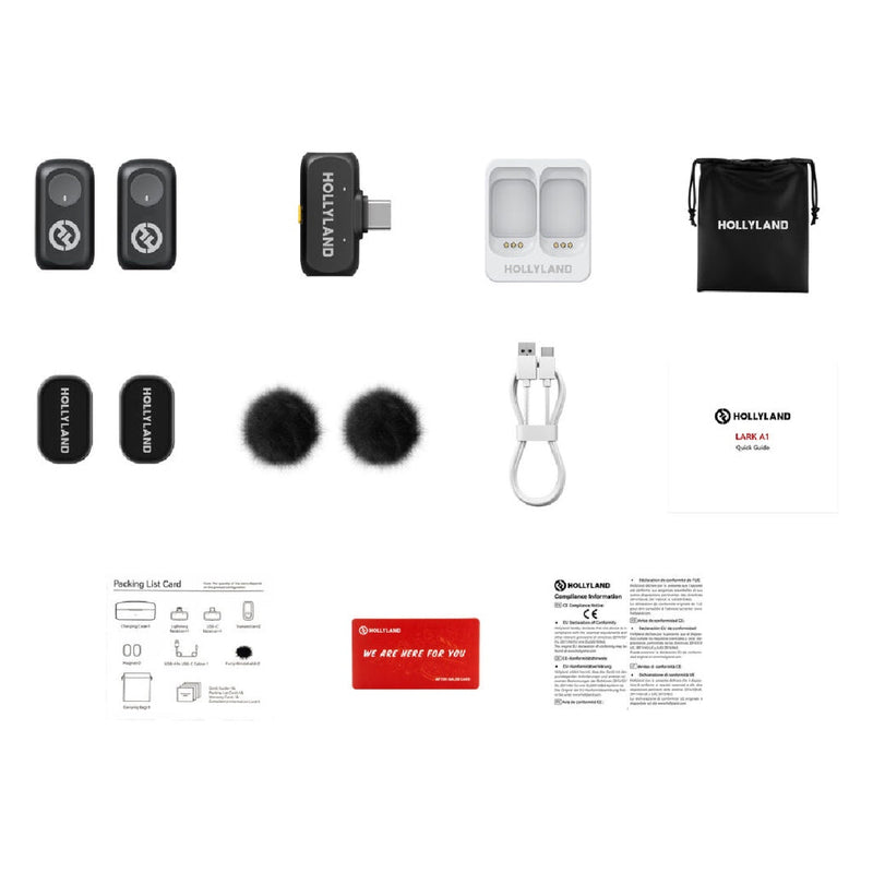 Hollyland Lark A1 Mini Duo w/ USB-C Plug Dual Channel Digital Wireless (Space Gray)