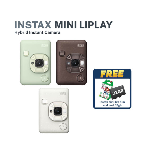 Instax Mini Liplay Hybrid Instant Camera with FREE film (single pack) and Lexar micro SD