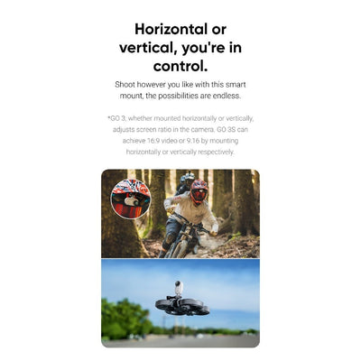 Insta360 Go 3 mounted vertically or horizontally on a dirt bike or drone