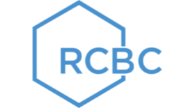 RCBC logo with blue hexagonal outline on a white background