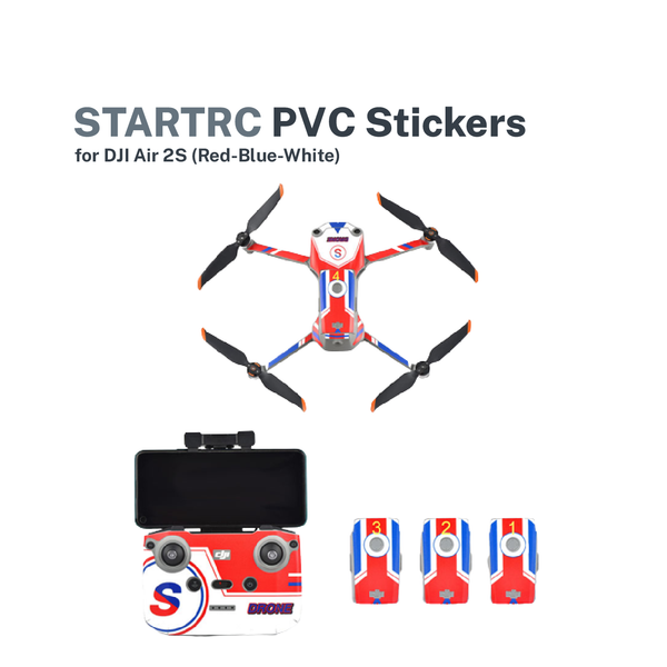 STARTRC PVC Stickers for DJI Air 2S (Red-Blue-White)