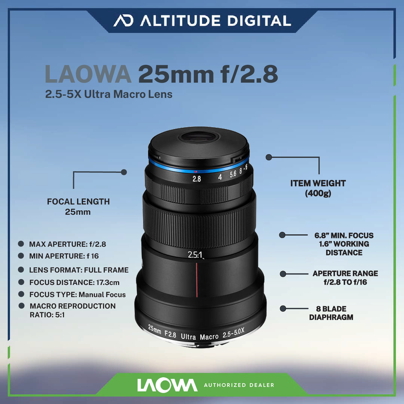 Laowa 25mm f2.8 2.5-5X Ultra Macro (Pre-Order)