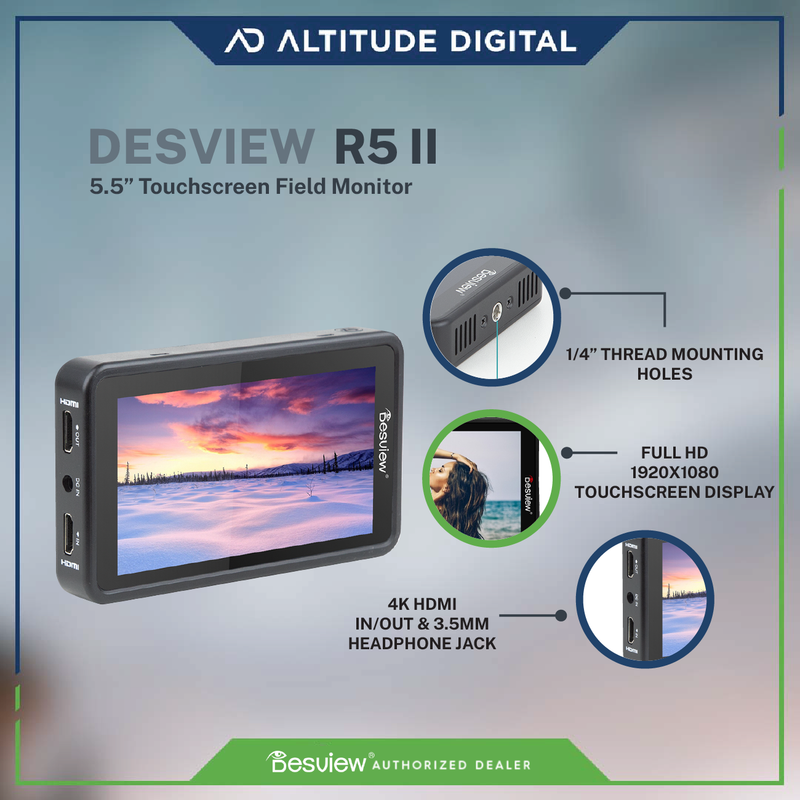 Desview R5 II, 5.5" Touch Screen HDMI On-camera Monitor