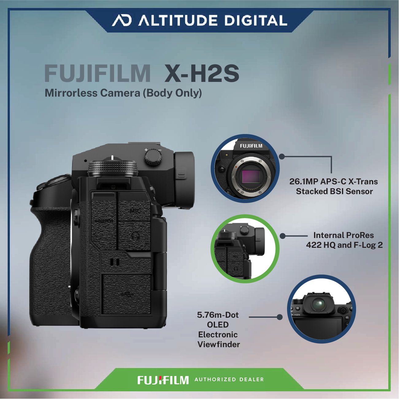 FUJIFILM XH2S Mirrorless Camera with Sandisk Extreme SD 128GB