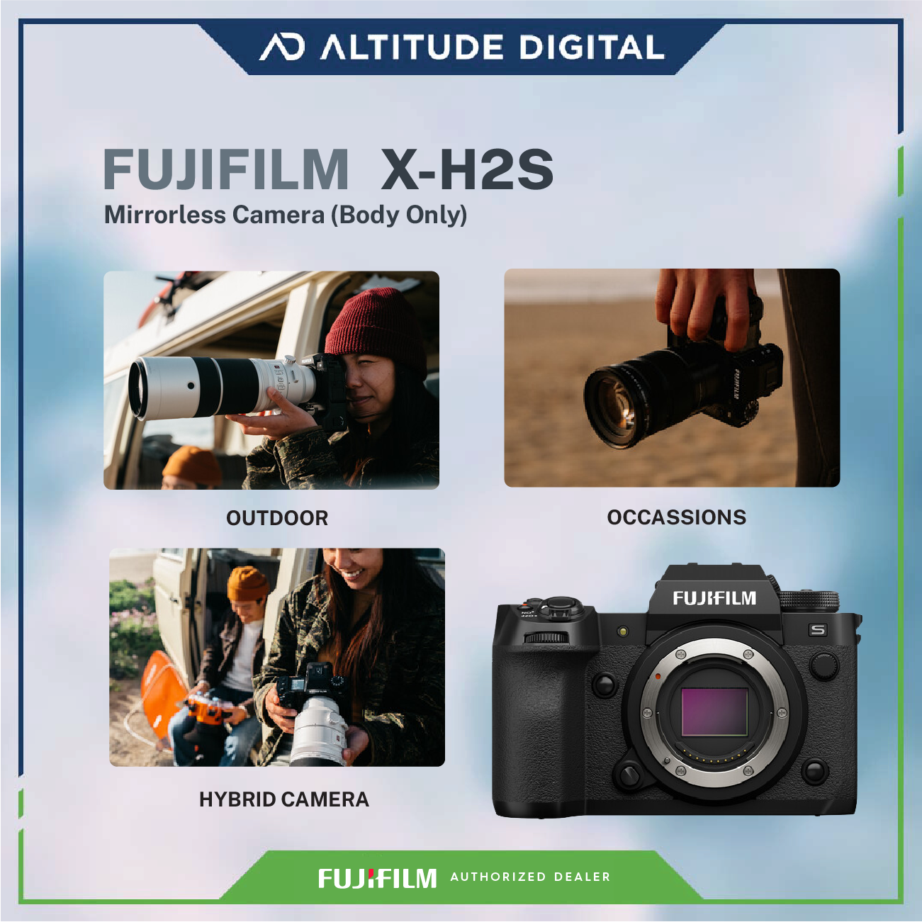 FUJIFILM XH2S Mirrorless Camera with Sandisk Extreme SD 128GB