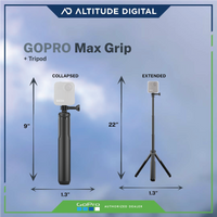 Dimensions of the GoPro Max Grip and Tripod
