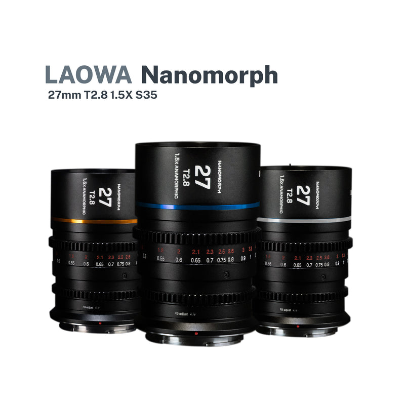Laowa Nanomorph 27mm T2.8 1.5x S35 Anamorphic Lens (Blue) (Pre-Order)