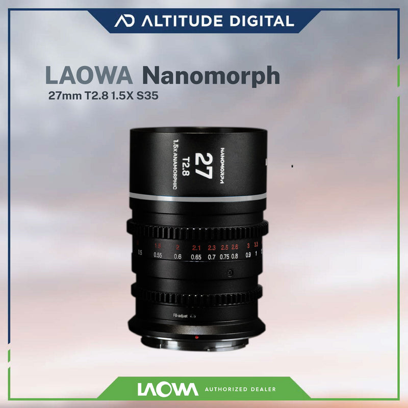 Laowa Nanomorph 27mm T2.8 1.5x S35 Anamorphic Lens (Amber) (Pre-Order)