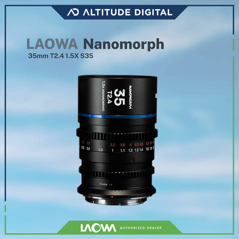 Laowa Nanomorph 35mm T2.4 1.5x S35 Anamorphic Lens (Amber) (Pre-Order)
