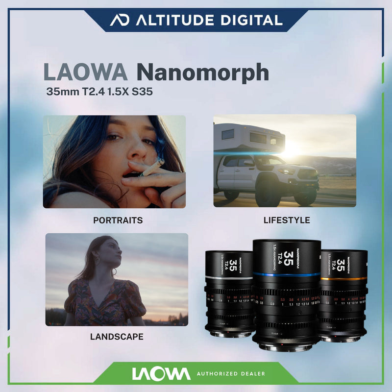 Laowa Nanomorph 35mm T2.4 1.5x S35 Anamorphic Lens (Silver) (Pre-Order)