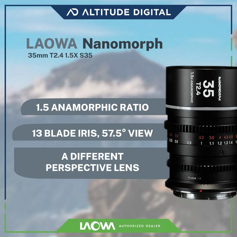 Laowa Nanomorph 35mm T2.4 1.5x S35 Anamorphic Lens (Silver) (Pre-Order)