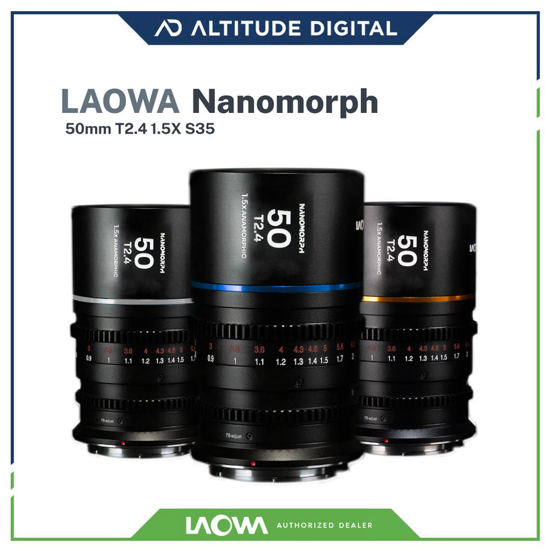 Laowa Nanomorph 50mm T2.4 1.5x S35 Anamorphic Lens (Amber) (Pre-Order)