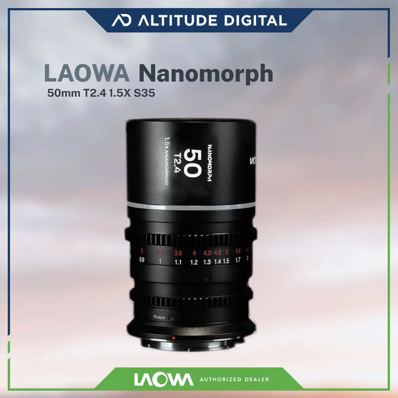 Laowa Nanomorph 50mm T2.4 1.5x S35 Anamorphic Lens (Amber) (Pre-Order)