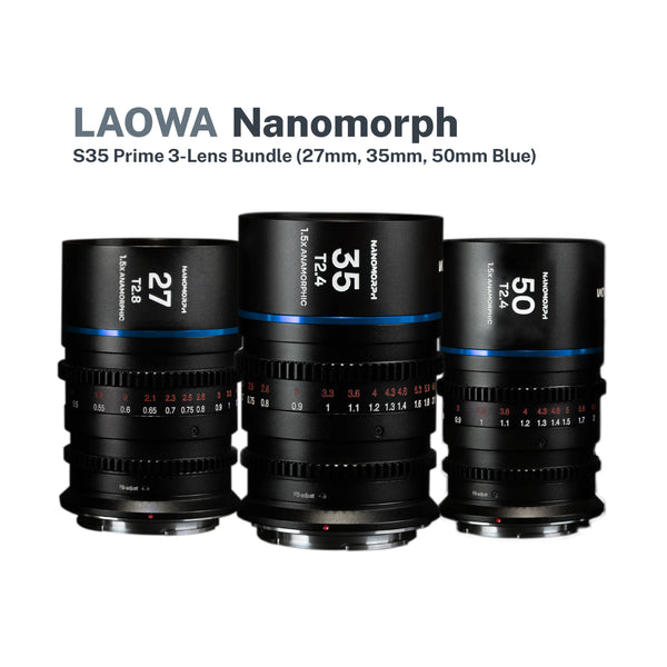 Laowa Nanomorph S35 Prime 3-Lens Bundle (Blue Flare) (Pre-Order)