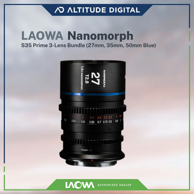 Laowa Nanomorph S35 Prime 3-Lens Bundle (Blue Flare) (Pre-Order)