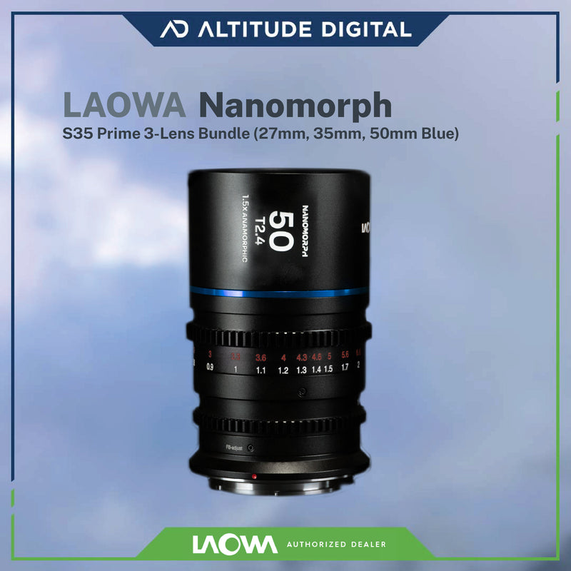 Laowa Nanomorph S35 Prime 3-Lens Bundle (Blue Flare) (Pre-Order)