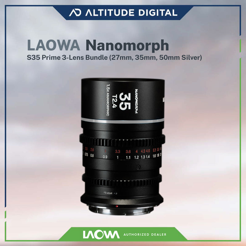 Laowa Nanomorph S35 Prime 3-Lens Bundle (Silver Flare) (Pre-Order)