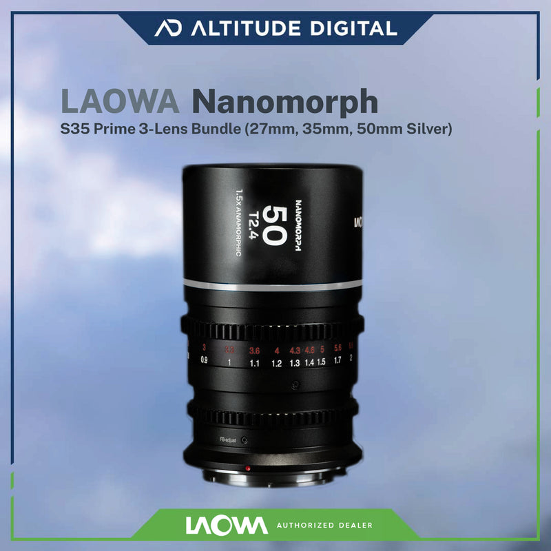 Laowa Nanomorph S35 Prime 3-Lens Bundle (Silver Flare) (Pre-Order)