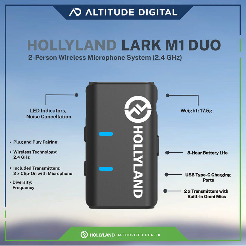 Hollyland LARK M1 DUO 2-Person Wireless Microphone System (2.4 GHz)
