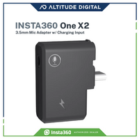Insta360 ONE X2 adapter with dual 3.5mm and USB-C ports for mic and charging support