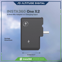 Dual-function Insta360 3.5mm Mic Adapter for ONE X2 supports USB-C charging and mic connection