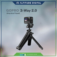 Multi-function GoPro 3-Way 2.0 transforms from grip to tripod to extension arm