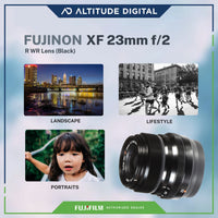 FUJINON XF 23mm F2 R WR Lens is perfect for landscape, lifestyle, and portrait photography
