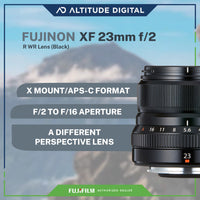 FUJINON XF 23mm F2 R WR Lens mounted on the Fujifilm X-T2